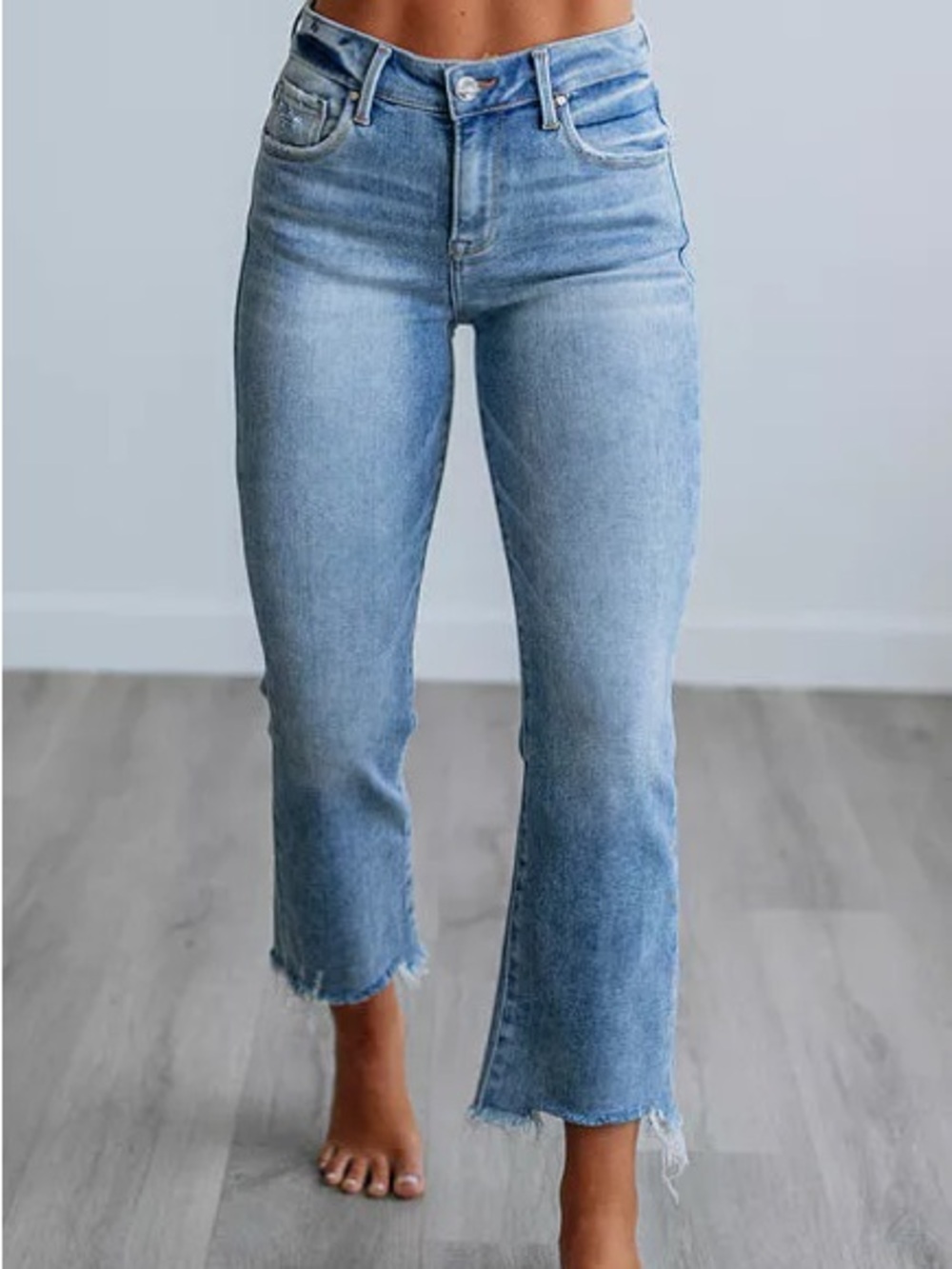Risen New Light Blue Frayed Hem Jeans 0/24